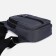 Male sling bag from textiles, headphone opening, gray color