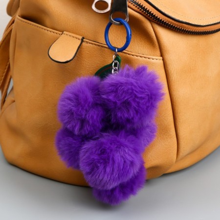 Fluffy on the ring "Grapes with a leaf" Purple 14 cm-1