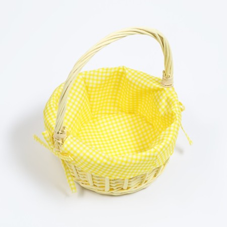 Wicker basket, 22 x 22 x 11 x 27 cm, yellow-3