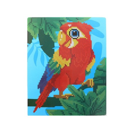 Diamond mosaic with partial filling for children "Bright Parrot", 20 x 25 cm-3