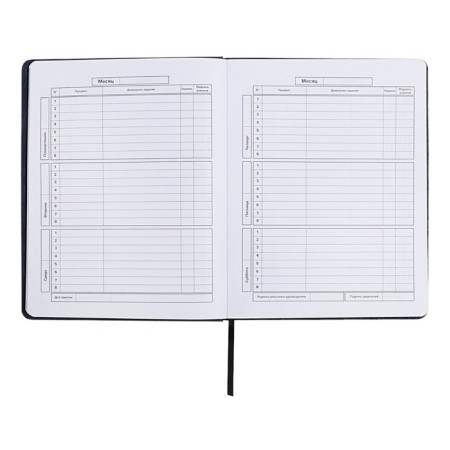 School diary for grades 1-11, solid cover, artificial leather, applique, pancake embossing, metal scruffies, silk-films, lies, 48 ​​sheets, block 80g/m2, black-7