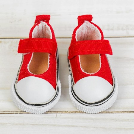 Semicircks for dolls, sole length 5 cm, red color-2