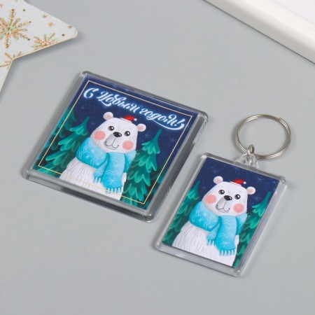 Set "Bear" (keychain 3.5x5 cm, magnet 5.7x5.7 cm)-4