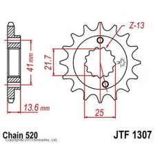 Leading star JT SPROCKETS JTF1307-15, chain 520, 15 teeth