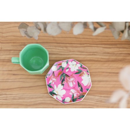 Tea couple "Flowers", mug 200 ml, saucer 13 cm-8