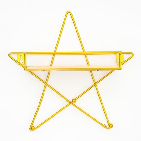 Wall hanger with a shelf "Zvezda", with backlight, 3 hooks, 28 x 28 cm, gold-5