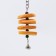 A toy for birds with a karakatitsa carapace and beads, 18 x 6 cm, yellow