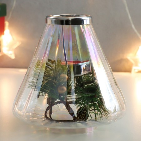 Glass candlestick, metal for 1 candle "Drop" MIX D-4 cm 14x14 cm-2