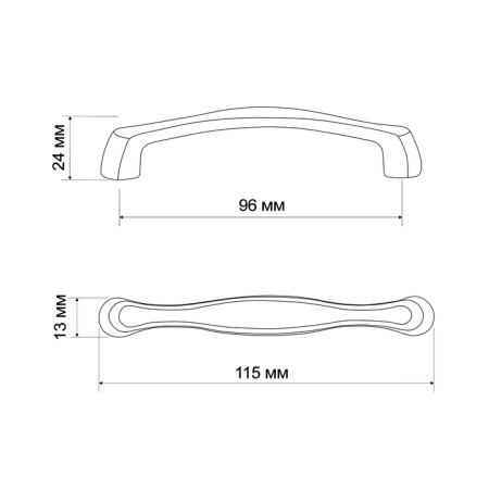 Handle Furniture Tundra RS193CP, m/o 96 mm, chromium color-6