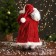 Santa Claus "in a striped fur coat, flashlight and gifts" 47 cm, white-red