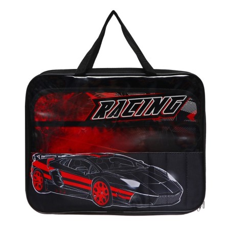 A4 labor folder with handles Textile, 335 x 260 x 60, "Racing 2023", PVC, PTR-111-1