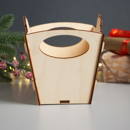 New Year's Basket-Shkatulka "Snake with a Christmas tree" 18x12x15 cm-2