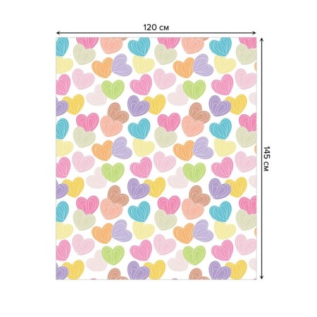 Tables on the table "Caramel hearts", rectangular, oxford, size 120x145 cm-1