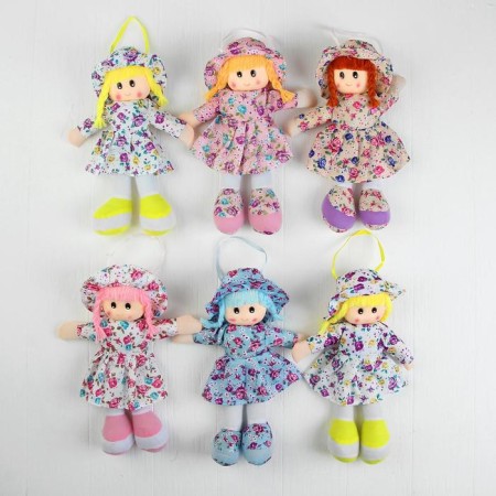 Soft doll "Masha", a flower dress, color mix-2