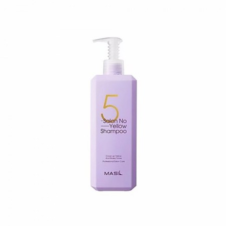 Toning shampoo for lightened hair 5 Salon no Yellow Shampoo against yellowness, 500 ml