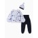 A set for a newborn (hat/blouse/slider) "whales", white/blue color, height 56 ​​cm