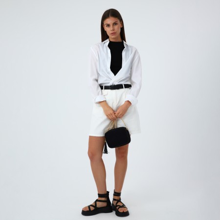 Bag Cross-Bodi with a zipper, black color-9