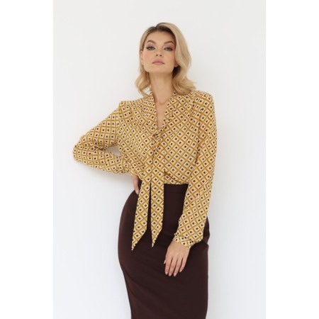 Blouse with a banting tie, size 48