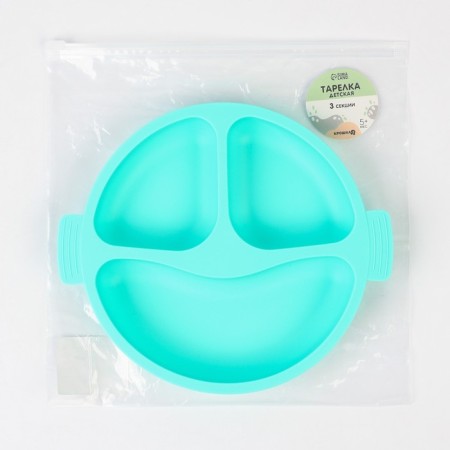 Baby Baby 3 sections, comfortable handles, crumb I, 22.5x19.5x3, turquoise-3