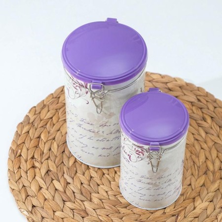A set of cans for bulk products "Lavender", 16 × 9 × 11.5 cm, 13.5 × 12 × 19.5 cm, 2 pcs-5