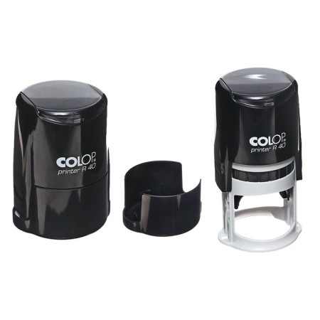 Equipment for round printing automatic Colop Printer R40, diameter 41.5 mm, with a lid, black body-1