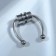 Piercing in the nose (fake for septum) with interchangeable nozzles, on magnet, l = 12 mm, silver color