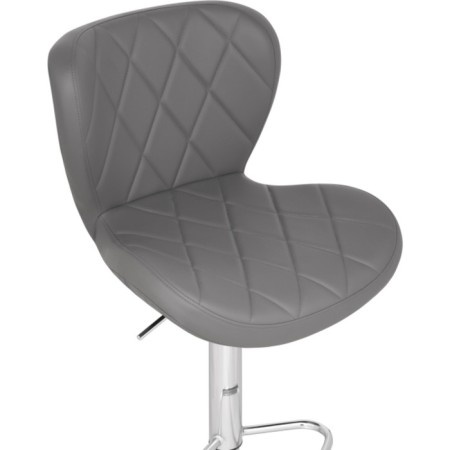 Barrier stool Porch metal/eco -leather, chrome/gray 47x53x89 cm-4