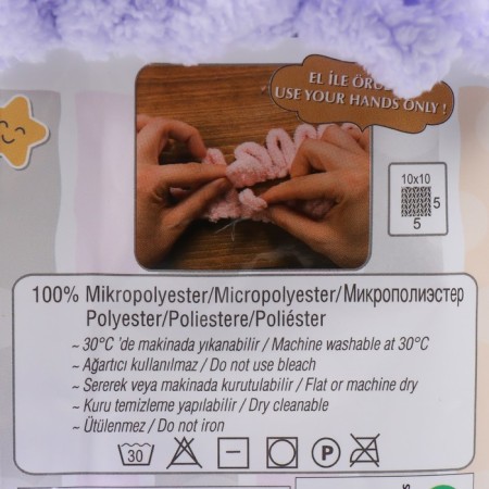 Yarn "Puffy" 100 % micropoliester 9m/100g (146 lilacs)-3