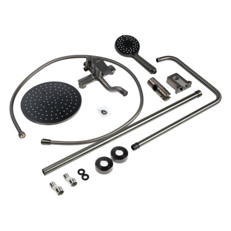 The shower system Zein Z3865, mixer, pouring, tropical and hand watering can, brass, graphite-12