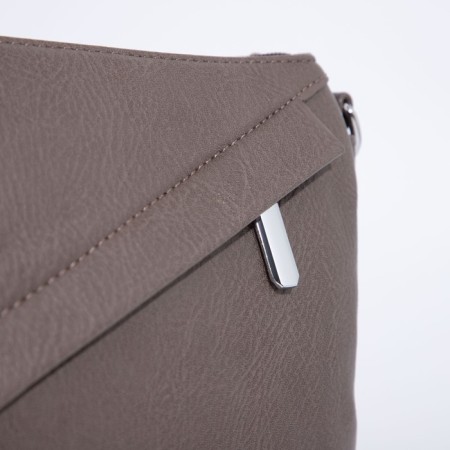 Bag Cross-Bodi with a zipper, khaki color-4