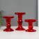 Glass "Kremanka" Red Set 3 pcs h- 8.5, 11.4, 14x8.5x8.5 cm