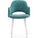 Stool on a metal frame Gutride metal/velor, white/green 51x56x82 cm