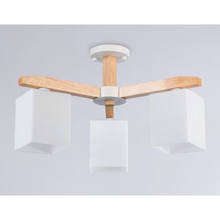 Suspended chandelier Ambrella TR83115/3 WH/LW, E27, 3x40W D580x320 mm, white, light wood-3