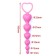 Anal balls of the oka-hoods, Soft Touch Silicone, D = 11-32 mm, h = 140 mm, pink