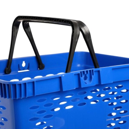 Plastic consumer basket, 20 l, 2 plastic handles, blue color-1