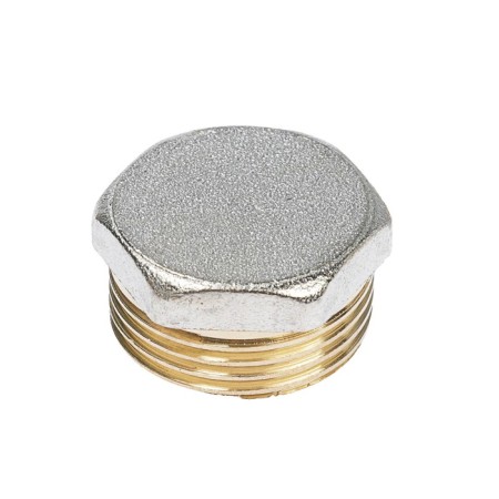 Otmo plug, 3/4 ", outer thread, nickel -plated brass