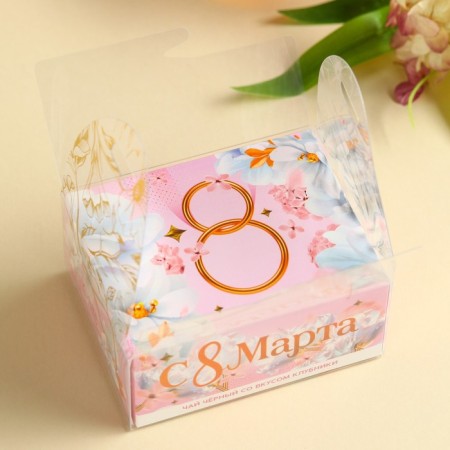 Black tea "Since March 8" Taste: strawberries, 50 g.-2