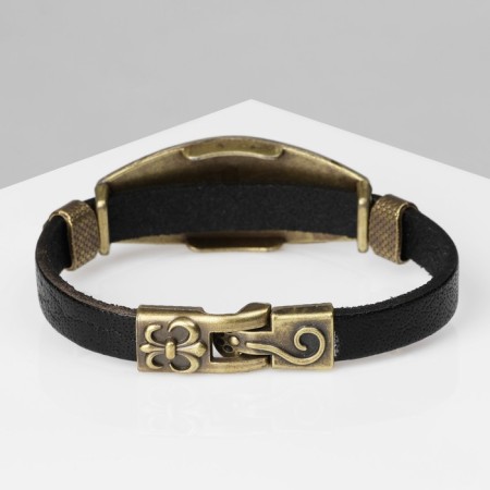 Bracelet Unisex "Atlant" tiger, black color with black gold, 22 cm-1