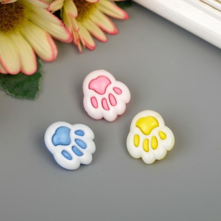Buttons plastic for creativity "Paw" set 20 pcs mix 1.5x2 cm-1