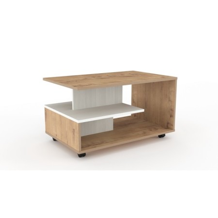Table Gouring Voga Voga, 800x500x455, white texture/oak Bunratti
