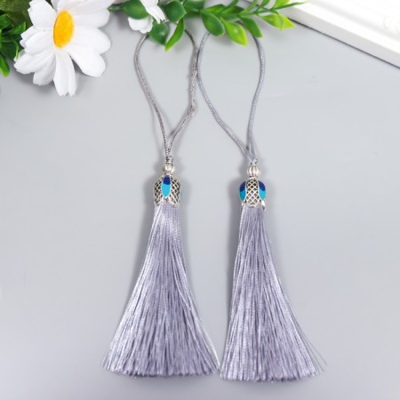 Decor for creativity Textile "Padisha brush" Gray set 2 pcs 9x1 cm