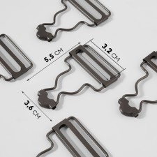 Flasp for jumpsuit, 32 mm, 10 pcs, black nickel color