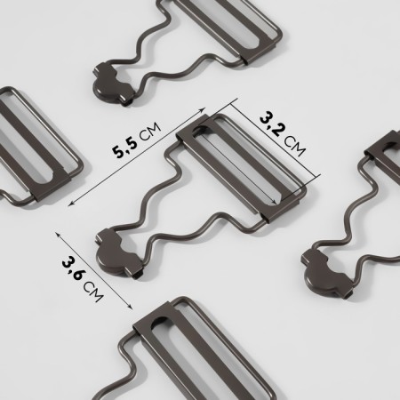 Flasp for jumpsuit, 32 mm, 10 pcs, black nickel color