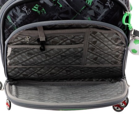 Frame backpack 36 x 28 x 11 cm, Across 198, filling: bag, gray/green ACR22-198-1-8