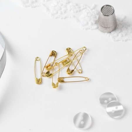 English pins, 28 mm, 10 pcs, gold color-1