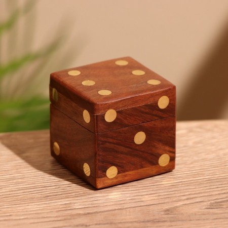 Dice playing in a box 4.5x4.5x4.5 cm, tree shisham-2
