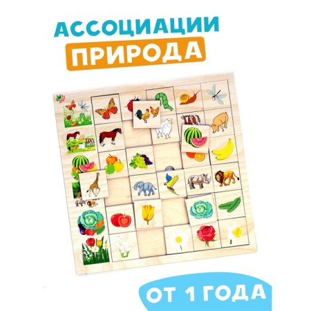 Developing game "Association Nature" from wood