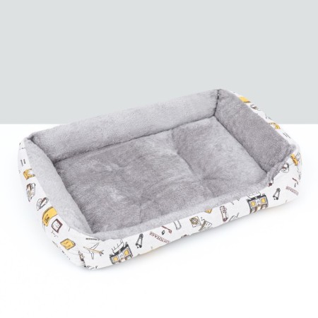 Animal bed, double-sided pillow, 60 x 45 x 15 cm, gray-white-1