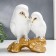 Polystone souvenir "White owls on the Golden Crap" 19x12x16 cm