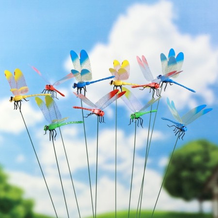 Plug "Dragonfly Sendy" 14x9cm/45cm, set 10pcs, mix-8